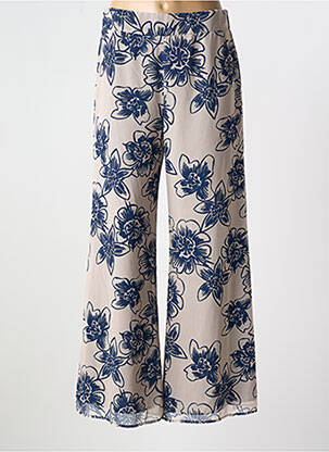 Pantalon large tissage crêpe taille normale bleu ELEONORA AMADEI femme