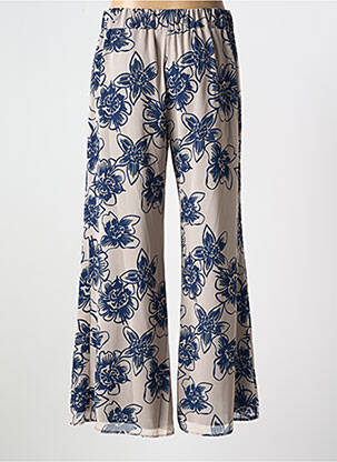 Pantalon large tissage crêpe taille normale bleu ELEONORA AMADEI femme