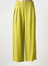 Pantalon 7/8 tissage popeline taille normale vert ELEONORA AMADEI femme