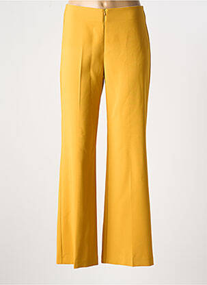 Pantalon flare taille à pinces taille haute jaune MARIA BELLENTANI femme