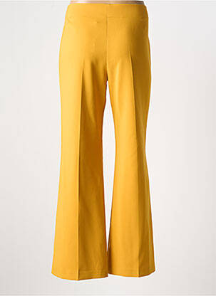 Pantalon flare taille à pinces taille haute jaune MARIA BELLENTANI femme