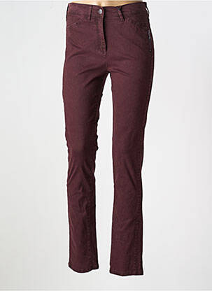 Jeans coupe slim stretch taille normale rouge TONI femme