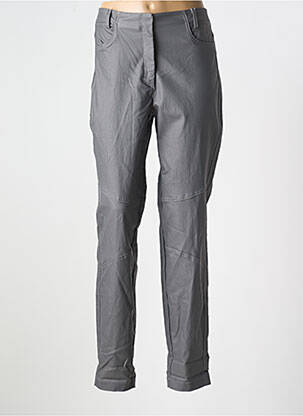 Pantalon slim tissage enduit taille normale gris WEINBERG femme