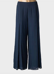 Pantalon large tissage crêpe taille normale bleu ELEONORA AMADEI femme