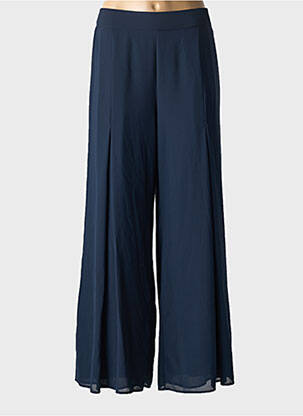 Pantalon large tissage crêpe taille normale bleu ELEONORA AMADEI femme