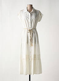Robe mi-longue manches courtes manches courtes blanc FUEGO WOMAN femme