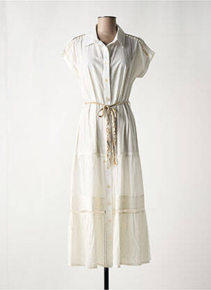 Robe mi-longue manches courtes manches courtes blanc FUEGO WOMAN femme