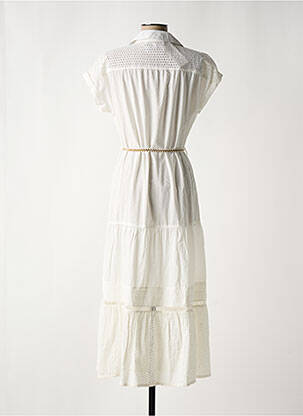 Robe mi-longue manches courtes manches courtes blanc FUEGO WOMAN femme