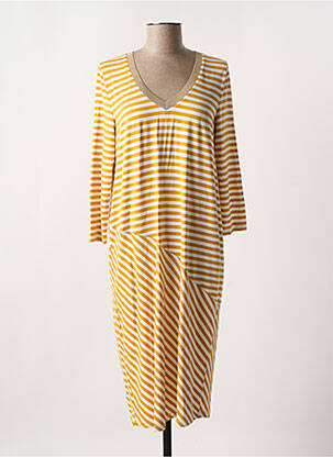 Robe mi-longue manches longues manches longues jaune MARIA BELLENTANI femme