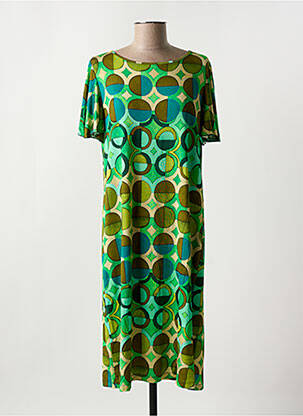 Robe mi-longue manches courtes manches courtes vert MARIA BELLENTANI femme