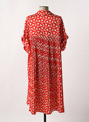 Robe mi-longue imprimé fantaisie manches courtes rouge LOLA CASADEMUNT femme