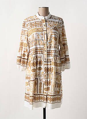 Robe courte manches 3/4 manches 3/4 blanc LESLIE femme