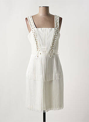 Robe mi-longue sans manche sans manche blanc LESLIE femme