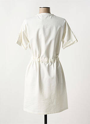 Robe courte manches courtes manches courtes blanc LESLIE femme