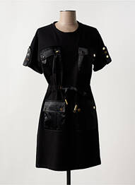 Robe courte manches courtes manches courtes noir LESLIE femme