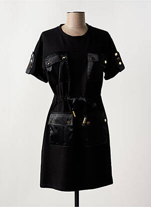 Robe courte manches courtes manches courtes noir LESLIE femme