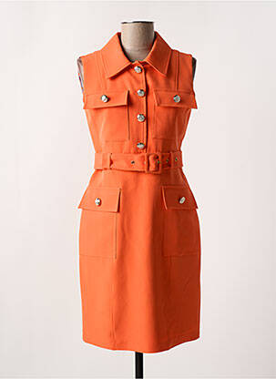 Robe mi-longue sans manche sans manche orange LESLIE femme