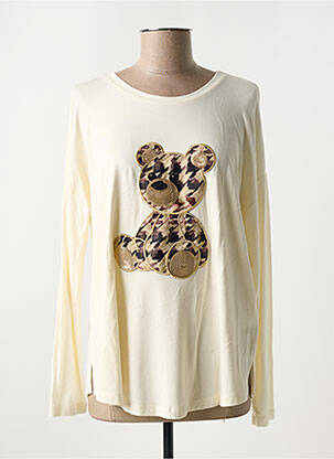T-shirt manches longues manches longues beige ELEONORA AMADEI femme