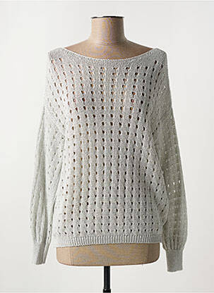 Pull coupe droite manches longues gris MARIA BELLENTANI femme