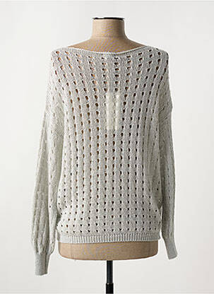 Pull coupe droite manches longues gris MARIA BELLENTANI femme