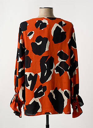 Blouse imprimé fantaisie manches longues orange JOSEPH RIBKOFF femme