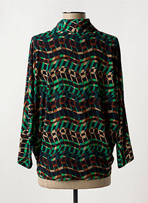 Blouse tissage popeline manches longues vert JOSEPH RIBKOFF femme