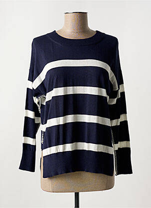 Pull col rond manches longues bleu MARIA BELLENTANI femme
