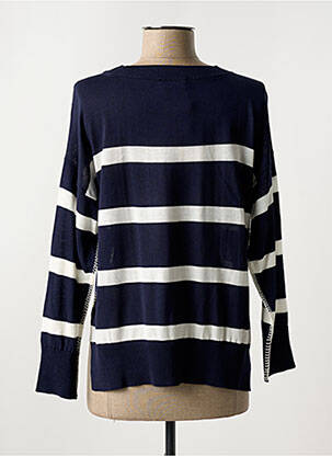 Pull coupe droite manches longues bleu MARIA BELLENTANI femme