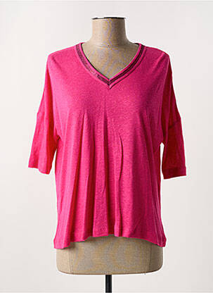 T-shirt coupe droite manches 3/4 rose FUEGO WOMAN femme