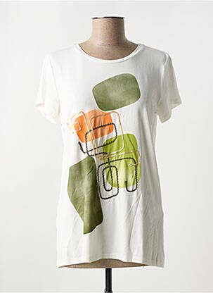 T-shirt imprimé fantaisie manches courtes blanc ELEONORA AMADEI femme