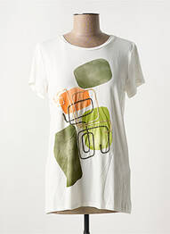 T-shirt imprimé fantaisie manches courtes blanc ELEONORA AMADEI femme