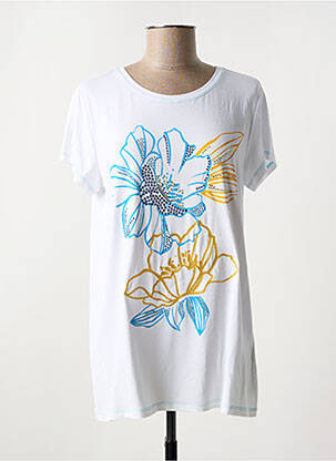 T-shirt imprimé fantaisie manches courtes blanc ELEONORA AMADEI femme