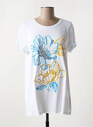 T-shirt imprimé fantaisie manches courtes blanc ELEONORA AMADEI femme