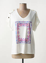 T-shirt imprimé fantaisie manches courtes blanc LESLIE femme