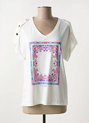 T-shirt imprimé fantaisie manches courtes blanc LESLIE femme