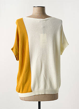 Pull coupe droite manches courtes beige MARIA BELLENTANI femme