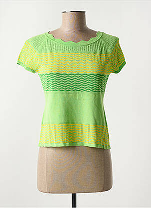 T-shirt stretch manches courtes vert MARIA BELLENTANI femme