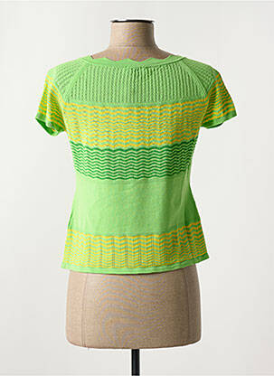 T-shirt stretch manches courtes vert MARIA BELLENTANI femme