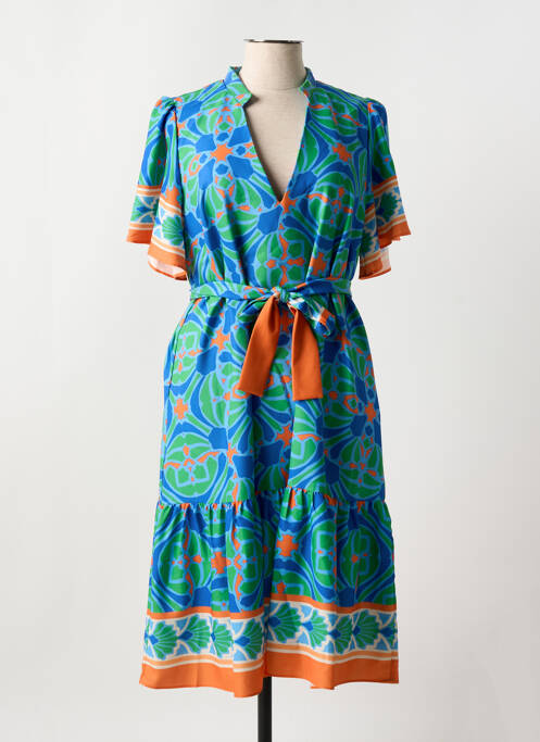 Robe mi-longue bleu LESLIE pour femme