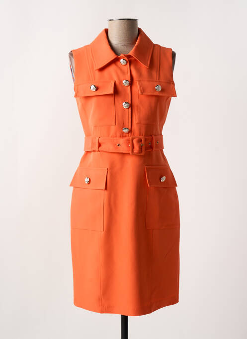 Robe mi-longue orange LESLIE pour femme
