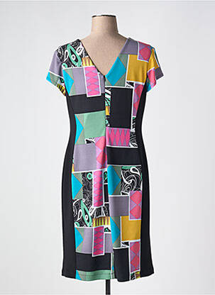 Robe mi-longue imprimé fantaisie sans manche noir JOSEPH RIBKOFF femme