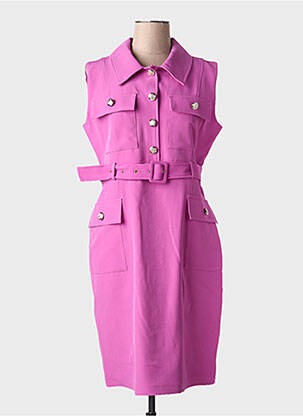 Robe mi-longue sans manche sans manche rose LESLIE femme