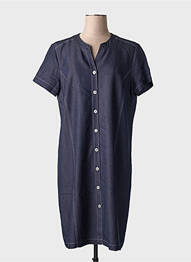 Robe mi-longue manches courtes manches courtes bleu GEVANA femme
