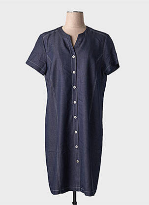 Robe mi-longue manches courtes manches courtes bleu GEVANA femme