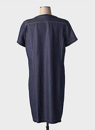 Robe mi-longue manches courtes manches courtes bleu GEVANA femme