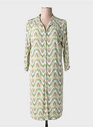 Robe courte manches 3/4 manches 3/4 vert GEVANA femme