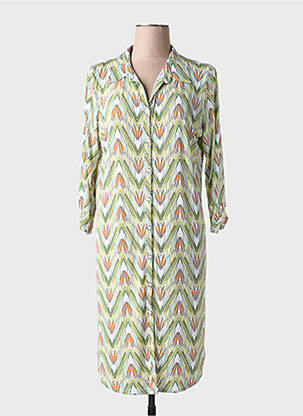 Robe courte manches 3/4 manches 3/4 vert GEVANA femme