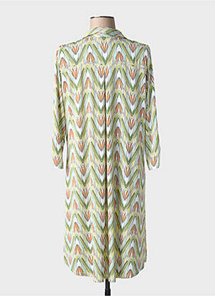 Robe courte coupe fluide manches 3/4 vert GEVANA femme