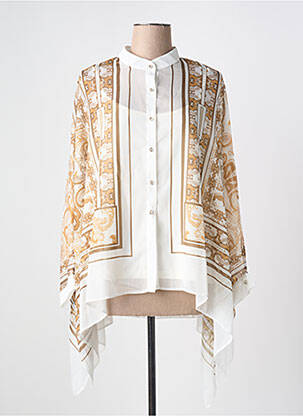 Tunique manches longues légère et transparente beige LESLIE femme