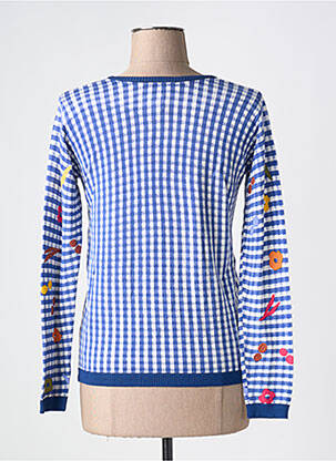 Pull stretch manches longues bleu LEO & UGO femme